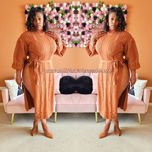 Butterscotch Cable Knit Sweater - Picture 2 of 3